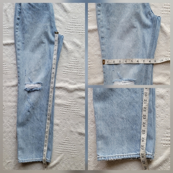 Denim Forum The Joni High Rise Loose 29L Super High-Waisted Distressed Jeans - Picture 9 of 10